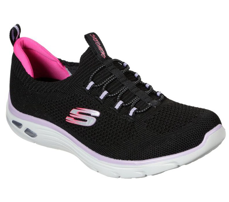 Skechers Dam Svarta/Rosa Slip On - Relaxed Fit: Empire D'lux - Paradise Sky - Sverige (RIXCP-7954)